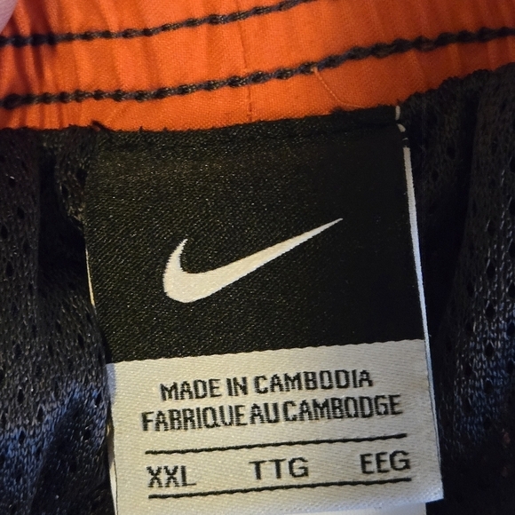 Nike Swim Trunks Medium Mens Retro Gray Orange Logo Lined Mesh Pockets Size XXL - Picture 6 of 6